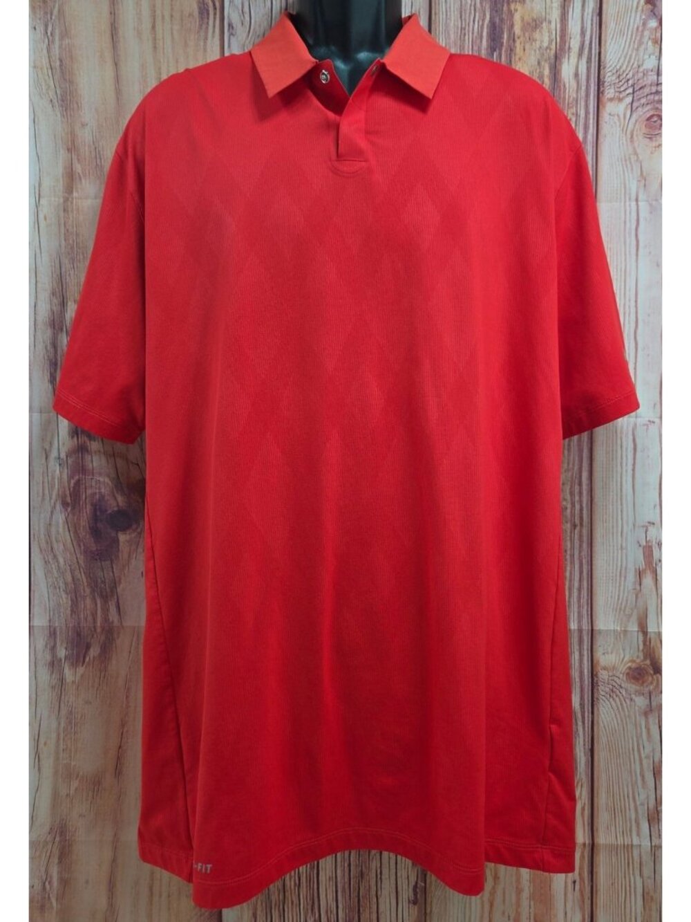 Nike Tiger Woods Mens Red Snap Polo Shirt XL Performance Golf